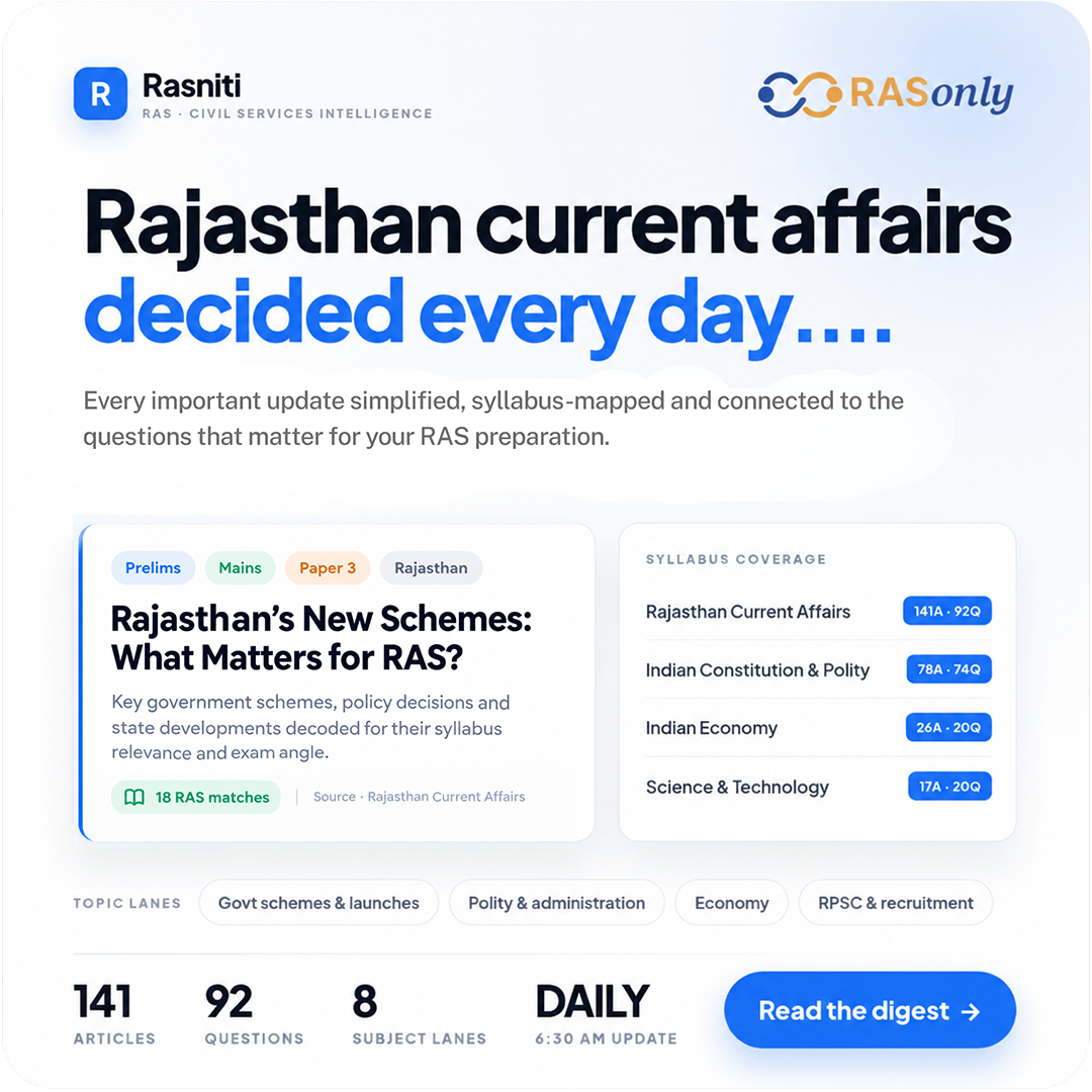 Rajasthan Current Affairs decoded every day - Rasniti