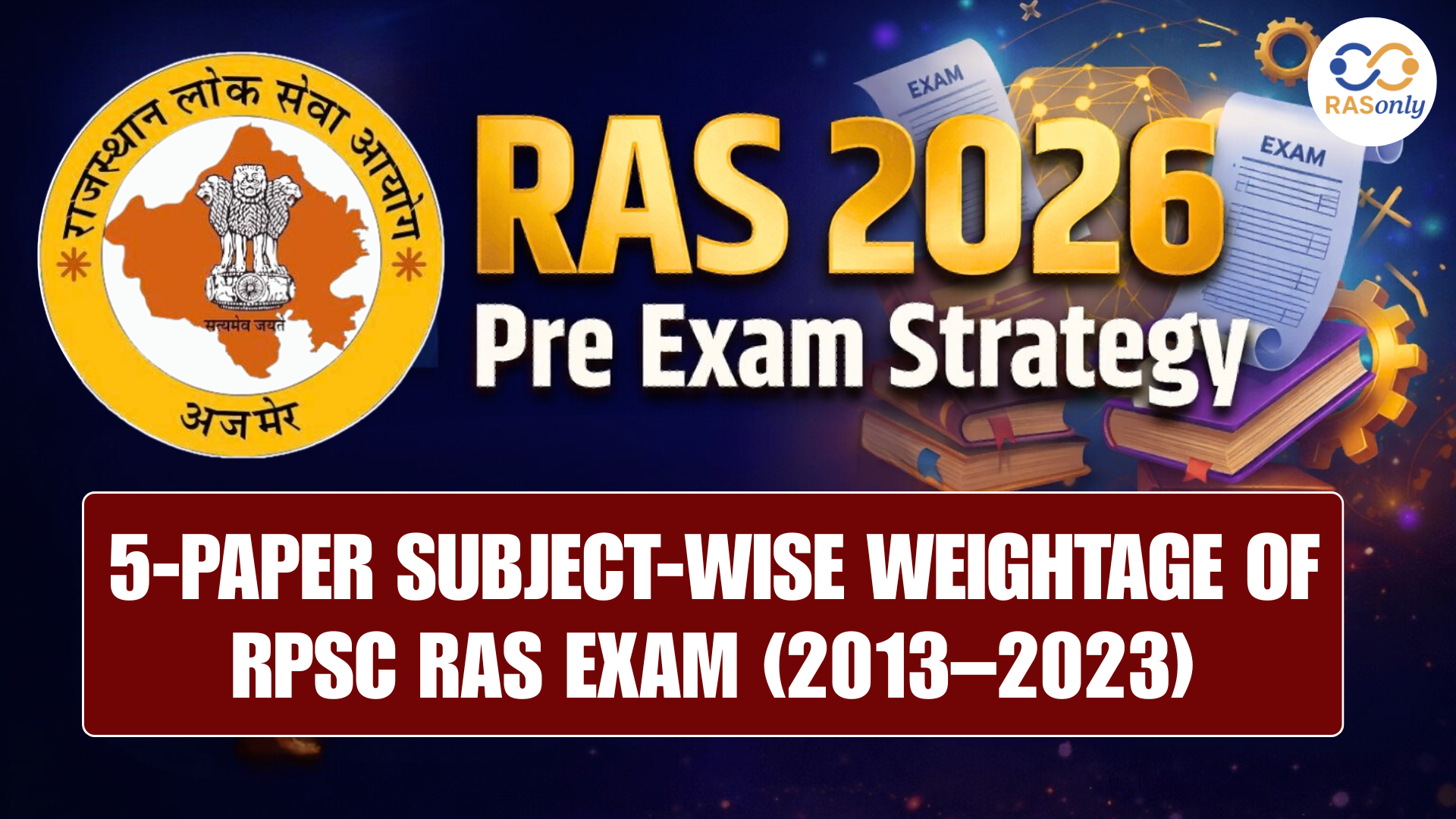 5-Paper Subject-Wise Weightage of RPSC RAS Exam (2013–2023): Questions, Marks, Trends & Preparation Strategy
