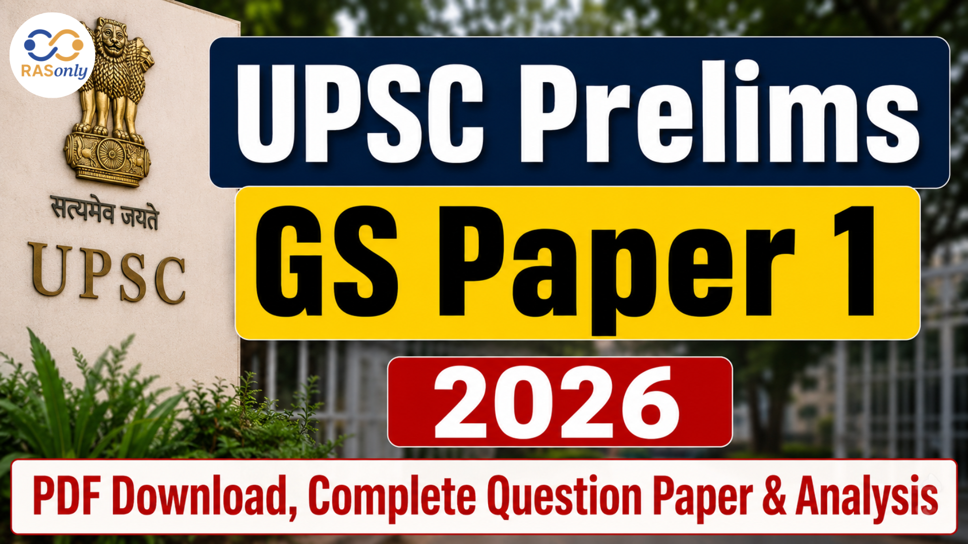 UPSC Prelims GS Paper 1 2026 PDF